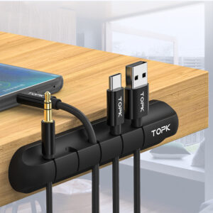 Mbështjellës kablloje USB silikoni, organizues kabllosh për tavolinë, kapëse shumëpërdorimëshe për menaxhimin e kabllove, mbrojtës kabllosh për kufje me tela