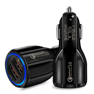 Karikues Makine me Ngarkim të Shpejtë 3.0 për Telefon Celular, Karikues Makine me Dy USB, Adaptues i Ngarkimit të Shpejtë Qualcomm Qc 3.0, Karikues Mini USB për Makina